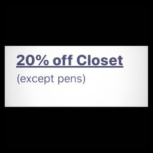 Discount on ALL Closet Items except pens